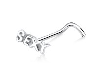 SEXY Silver Curved Nose Stud NSKB-321